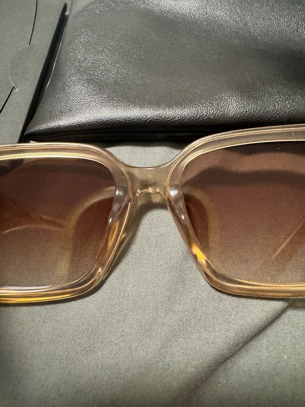 NWT QUAY DRIVE Women's Square Frame Sunglasses in OAT frames Sepia lens